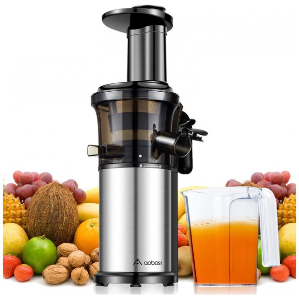 Extrator de espremedor de mastigação lenta aobosi, máquina de espremedor de prensa a frio, motor silencioso, função reversa, suco de frutas e