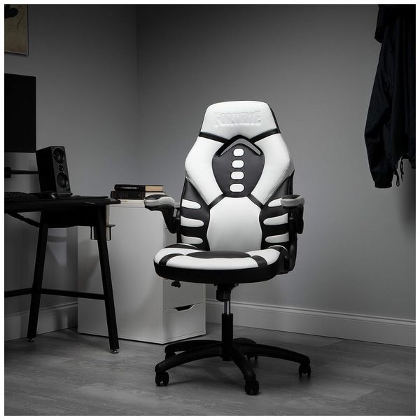 Cadeira Gamer SKULL V, Reclinável, Ergonômica, Couro, 360 Graus, RESPAWN TROOPER 01, Branco