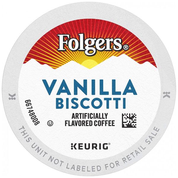 Café com sabor de biscotti de baunilha para cafeteiras Keurig 96 u, FOLGERS, Marrom