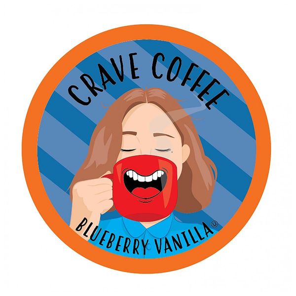 Cápsulas de café Keuring KCup Café sabor Blueberry Vanilla 40u, CRAVE COFFEE, Marrom