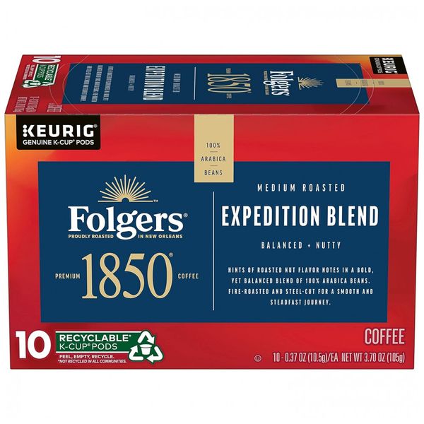 Café torrado médio 1850 da Pioneer, 60u, FOLGERS COFFEE, Marrom