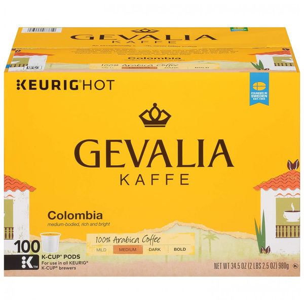 Keuring Kcup CaféColômbiano MédiaTorra Kosher 100u1u2expressos, GEVALIA 4300007761, Marrom