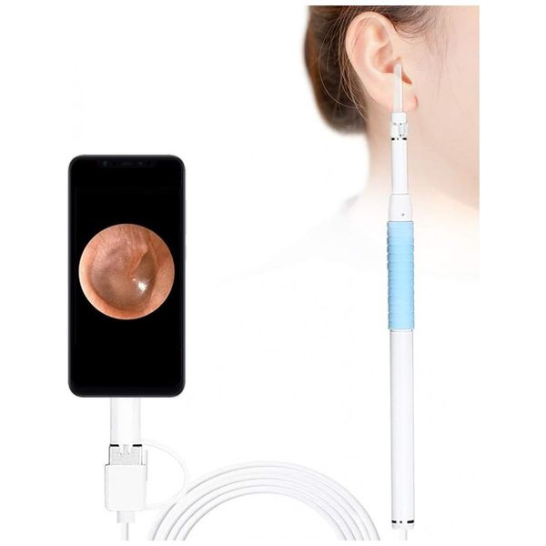 Otoscópio Endoscópio USB, 3 em 1 Ferramenta de Remoção de Cera de Ouvido de Inspeção de Borescope com 6 Luzes LED para Android, Windows, URPIRO.