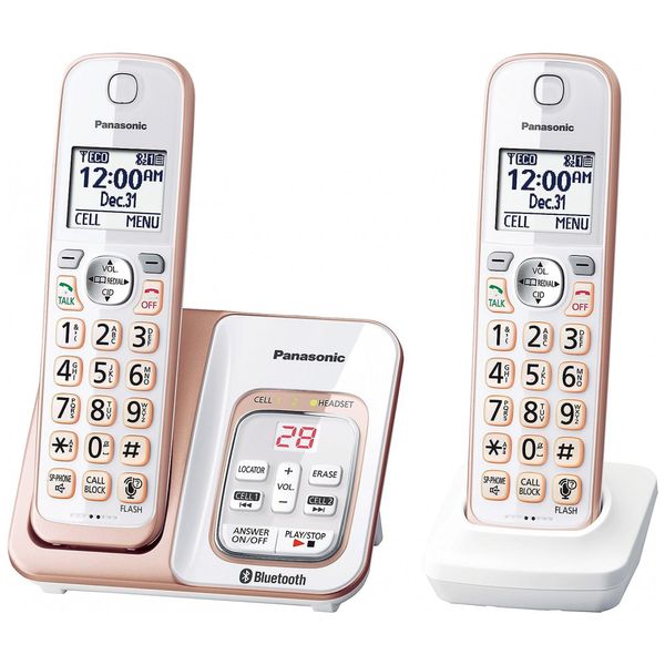 Telefone sem Fio Link2Cell Bluetooth com 2 Aparelhos Rose, PANASONIC KX TGD562G, Rosa