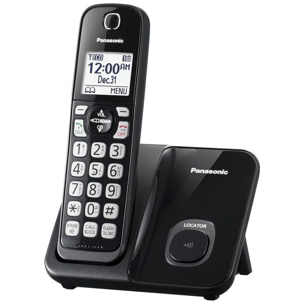 Telefone sem Fio com 1 Aparelho, PANASONIC KX TGD510B, Preto