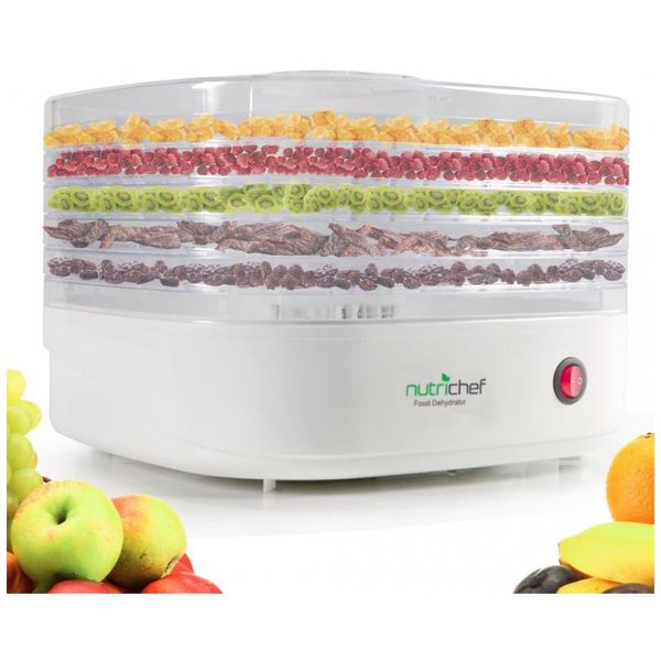 Desidratador de Alimentos Professional 5Trays, NUTRICHEF AZPKFD06, Branco