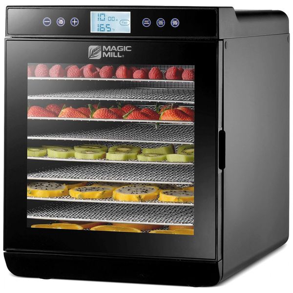Desidratador de Alimentos 10 Inox, 600W, MAGIC MILL 9 Trays SS 2, Preto