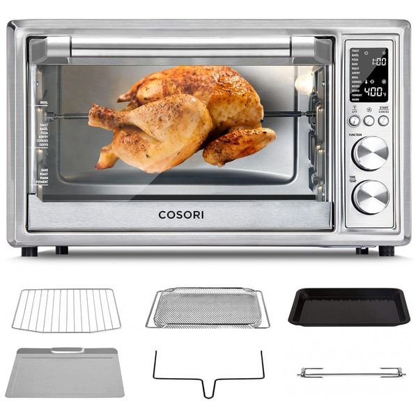 Forno Air Fryer 12 em 1 Com Desidratador 30L e 4 Acessórios, 110V 1800W, COSORI CO130 AO, Prateado