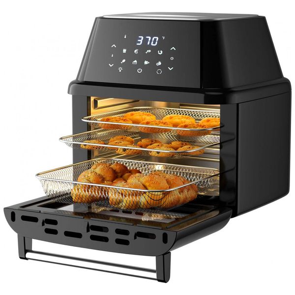 Forno Multifuncional 8 1, 18L, 10 Acessórios 1800W, 110v, COSTWAY 8 em 1, Preto
