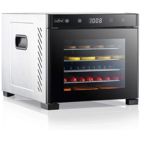 Desidratador de Alimentos 600W, 6 Bandejas Cronômetro Digital, 110v, NUTRICHEF NCDH6S, Preto