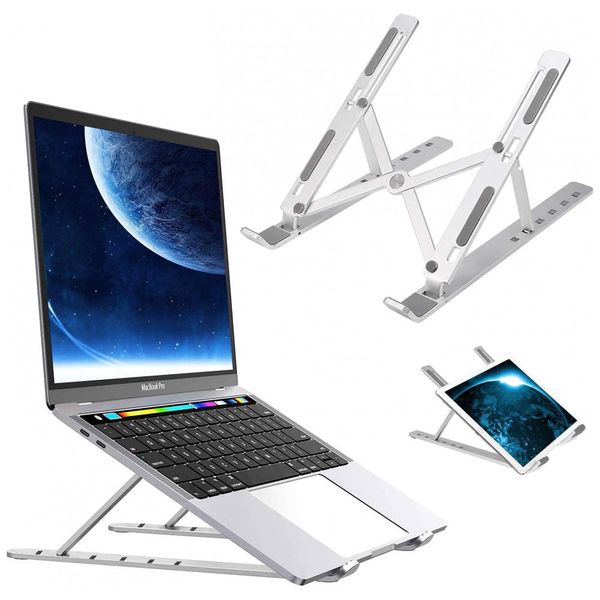 Suporte Ergonômico Laptop Asltoy Ajustável Dobrável 24, 40cm Prata