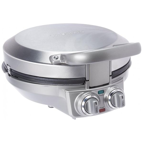 Máquina de Waffle, 4 Fatias, Crepe, Pizzelle, Pancake, 110v, CUISINART CPP 200, Prateado