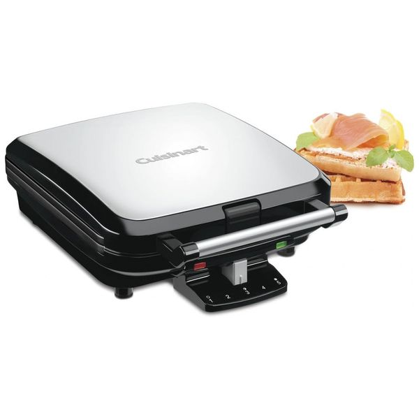 Máquina de fle, 4 fatias, 5 Configurações, 1200W, 110v, CUISINART WAF 150C, Prateado