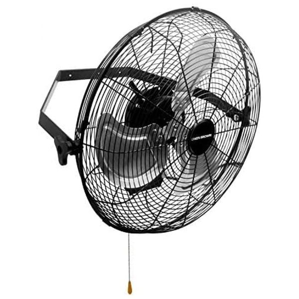 Ventilador de Parede Industrial Alta Velocidade de 46cm, 3 Velocidades, 110V 100W, KEN BROWN, Preto
