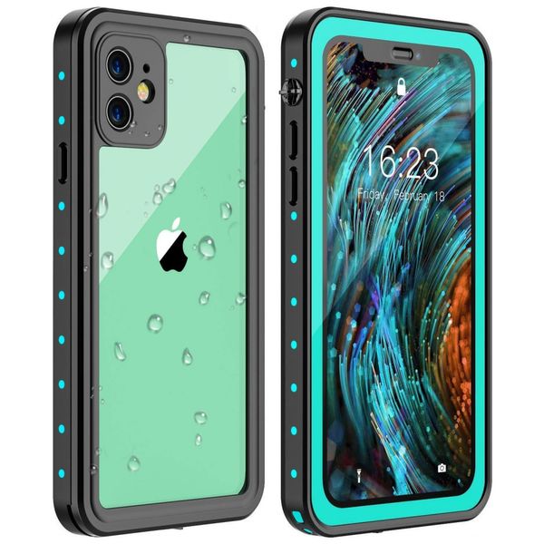 Capa Celular Prova Dágua IP68, Piscina, HUAKAY iPhone 11, Azul piscina