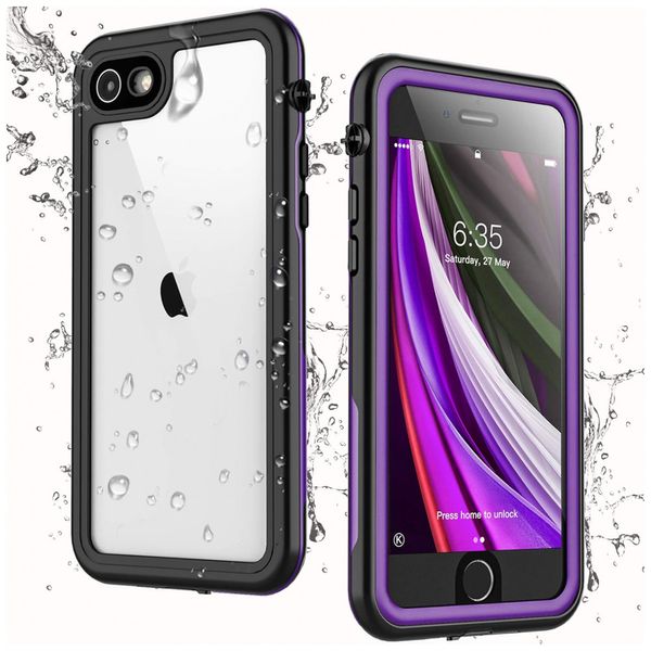 Capa Celular Prova Dágua IP68 iPhone SE 2020, 7, 8, Roxo