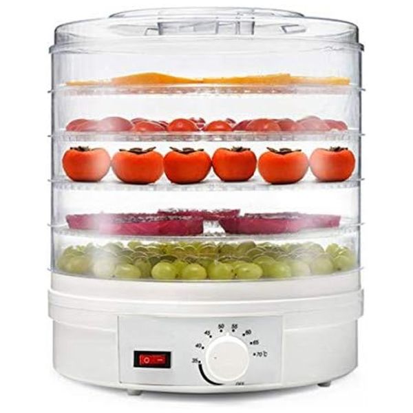 Desidratador de Alimentos, 5 Bandejas, Transparente, 110v, SOIIW, Branco