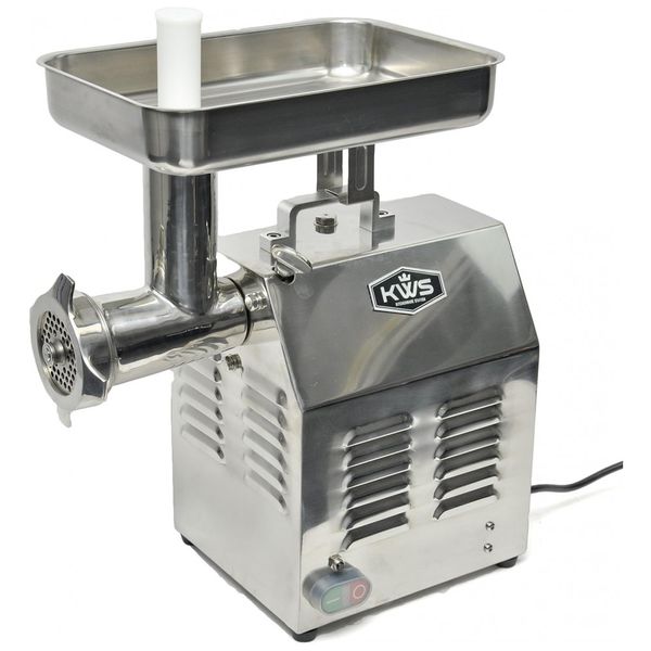 Moedor de carne premium KWS profissional moedor de carne de aço inoxidável para restaurante, delicatessen, casa TC 22 prata, KITCHENWARE STATION