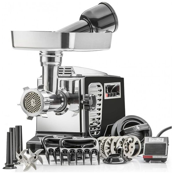 Moedor de Carne Elétrico Turboforce II, Aço Inox, 2000W, 110v, STX INTERNATIONAL STX 4000 TB2 PD BL, Preto