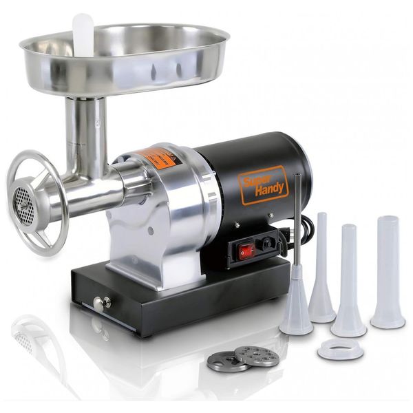 Moedor de Carne Salsicha Stuffer Elétrico 8 1, 2 HP 480LBS Por, Hora 370 Watts Resistente Corpo de Aço Inoxidável Talheres Bandeja Placas de Moagem e