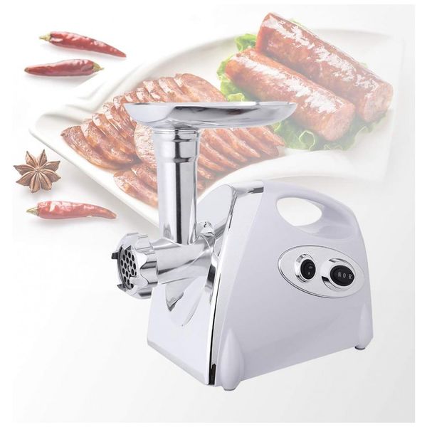 Moedor de Carne Elétrico, Aço Inox, 2800W, Doméstico, 110v, MATHROSE, Branco
