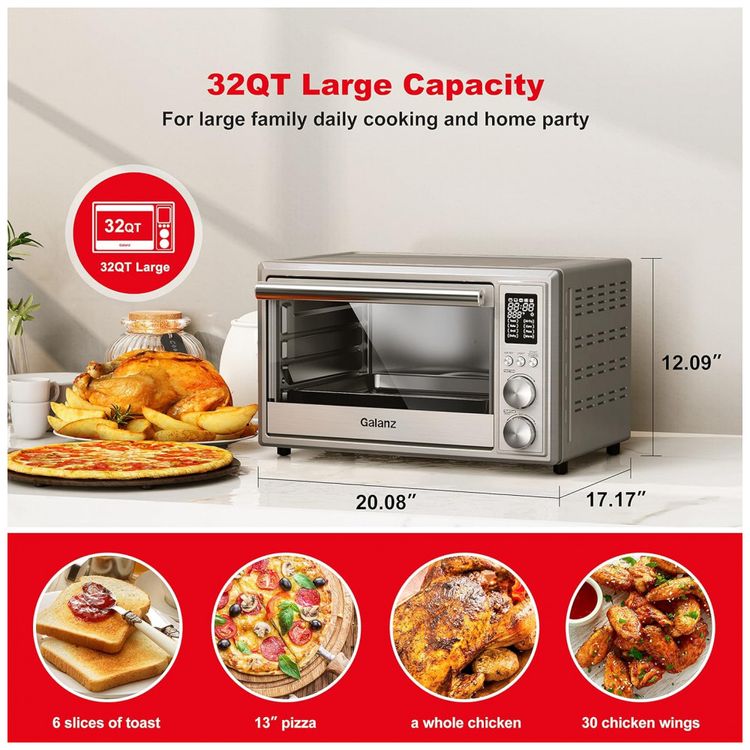 Forno-Multifuncional-1800W-30L-8-Funcoes-Aco-Inox-110v-foto-1