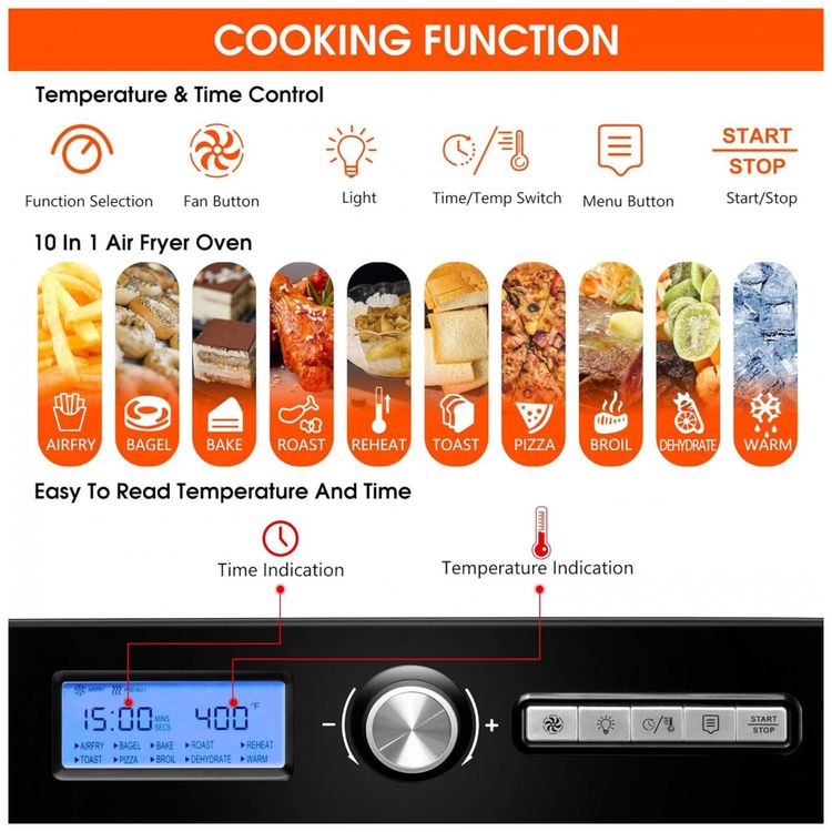 Forno-Multifuncional-10-em-1-19L-Display-LED-1500W-foto-2