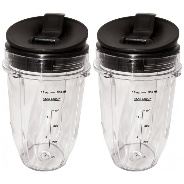 Ninja Copo Pequeno 532ml 2 Pack Tampas Giratórias Sip N Seal, Compatível Nutri Ninja Auto iQ Série 1000w e Liquidificadores Duo, BLENDIN B01H4YQSEG,
