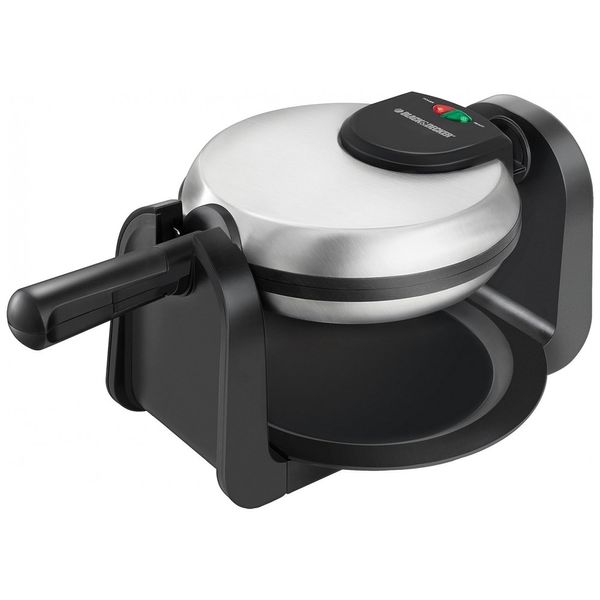 Máquina de Waffle, Aço Inox, 800W, 110v, BLACKDECKER WM1404S, Prateado