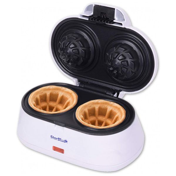 Máquina de Waffle, 1200W, 2 Fatias, 110v, STARBLUE SB SW2238D, Branco