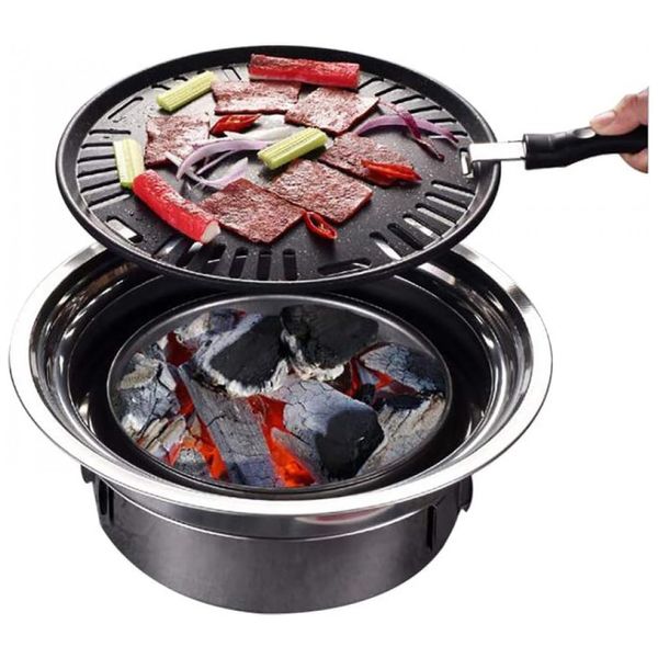 Churrasqueira a Carvão de Mesa, Portátil e Multifuncional, PRIMST, Preto