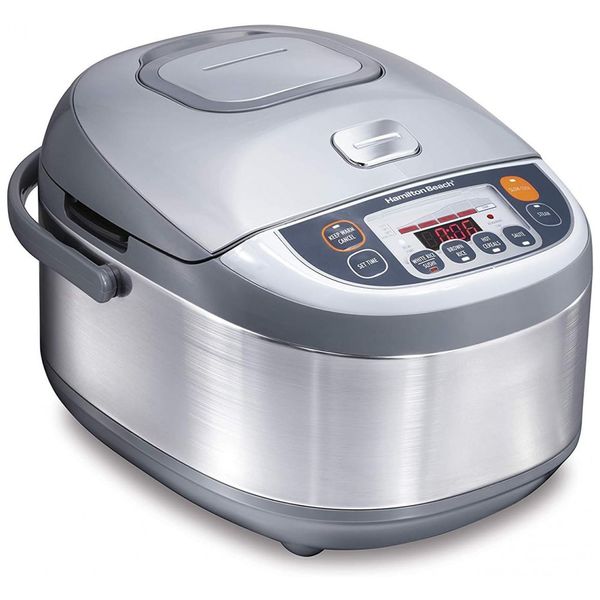 Advanced Multifuncional, Fuzzy Logic Panela de Arroz e Vaporizador de Alimentos, 16 Xícaras Cozidas 8 Não Cozidas, Digital e Programável, Aço