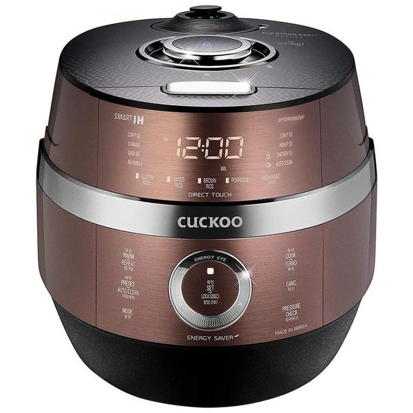 Fogão elétrico multifuncional e programável, 6 xícaras, CUCKOO CRP JHSR0609F, Marrom claro