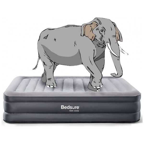 Colchão Inflável Casal Queen, com bomba de ar incluída, 110v, BEDSURE, Cinza