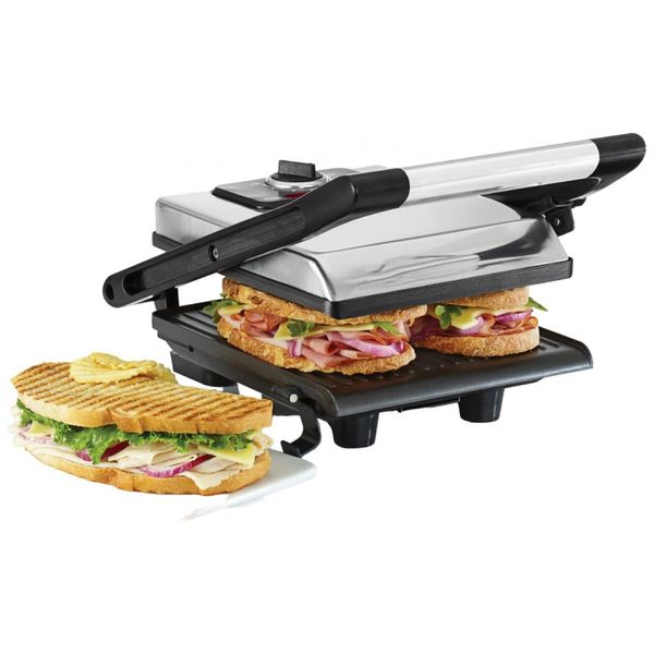 Sanduicheira Antiaderente de Aço Inoxidável, Multifuncional, 110v, BELLA 13267, Prateado
