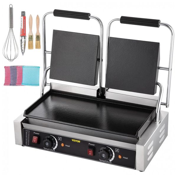 Prensa 3600W Panini Maker Antiaderente, HAPPYBUY Sandwich Press Grill, Cinza escuro