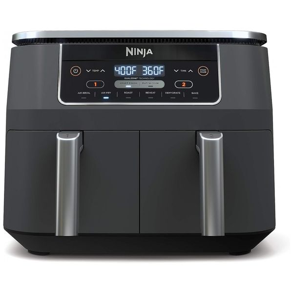 Fritadeira Elétrica 6 em 1 Capacidade 7.5L  com Cesta Dupla, 1690W, 110V, Ninja DZ201 Foodi, Cinza Escuro