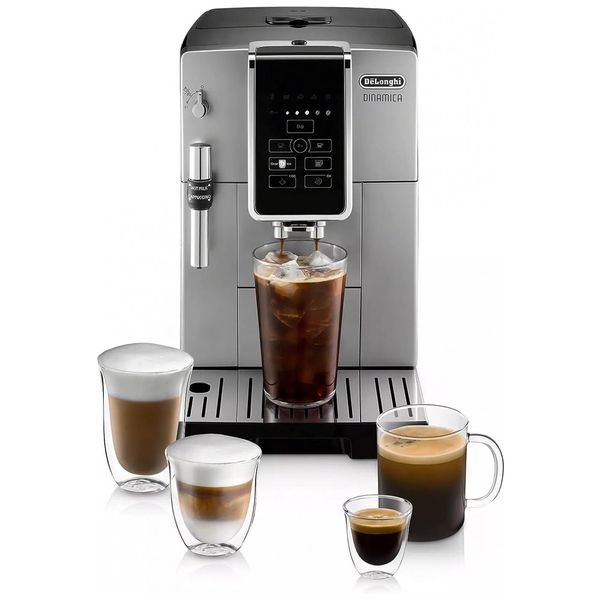 Cafeteira Elétrica e Máquina de café Expresso Dinamica TrueBrew, faz café gelado, moedor de café, espumador ajustável premium descalcificador, aço