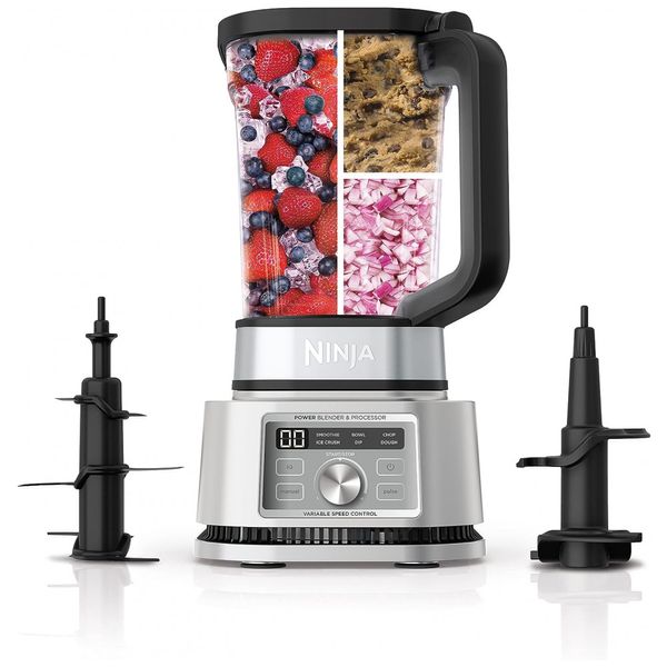 Liquidificador Profissional 3 em 1 Capacidade 2L com 6 Predefinições Auto IQ, 1400W 110V NINJA SS201 Foodi, Prateado