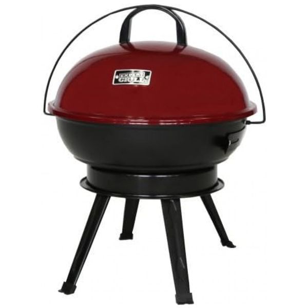 Grelhador a carvão portátil de 14,5 polegadas, EXPERT GRILL, Vermelho