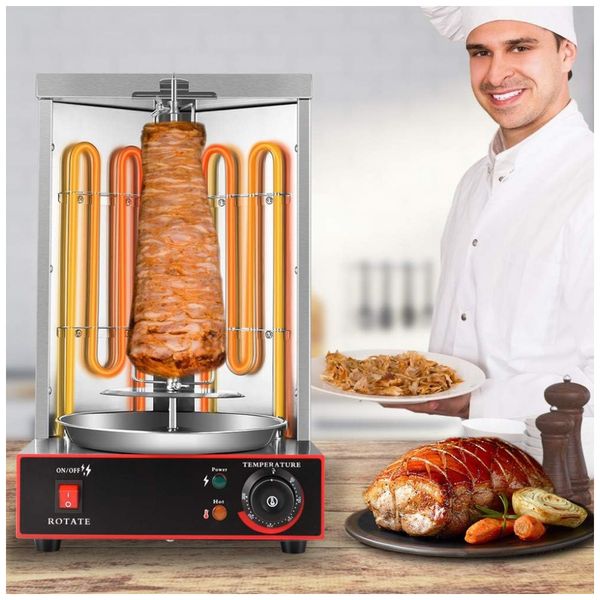 Máquina de Churrasco Turco 360 de Rotação 50 300C, 3000W, S SMAUTOP, Prateado