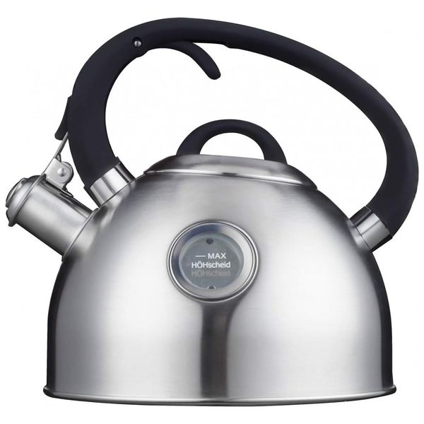 Chaleira 3L com Apito em Aço Inoxidável, HOHSCHEID H1 Sliver, Prateado
