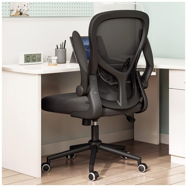 Cadeira de Escritório Ergonômica com Apoio para Lombar e Braços Articulados, HBADA HDNY163BM, CB, Preto