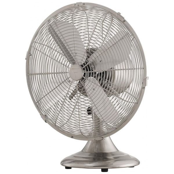 Ventilador de Mesa Retro Portátil em Metal, 110V, FANIMATION FP6274BN, Prateado
