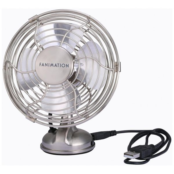 Ventilador de Mesa USB, 5V 5W, FANIMATION FP6252BN, Prateado
