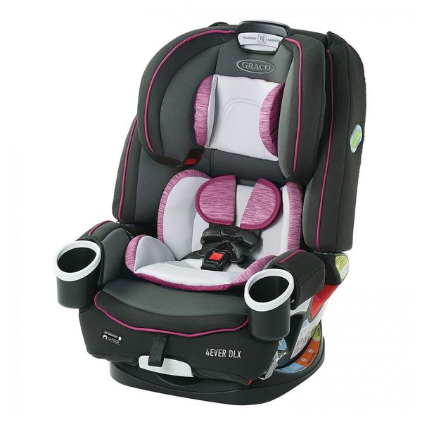 Cadeira de Bebê para Carro 4 em 1 para 10 Anos de Uso, Graco 4Ever DLX, Preta e Rosa