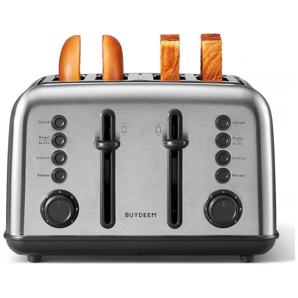 Torradeira Elétrica 6B83, 4 Fatias, 7 Níveis, Aço Inoxidável, 110v, BUYDEEM DT 6B83S, Prateado