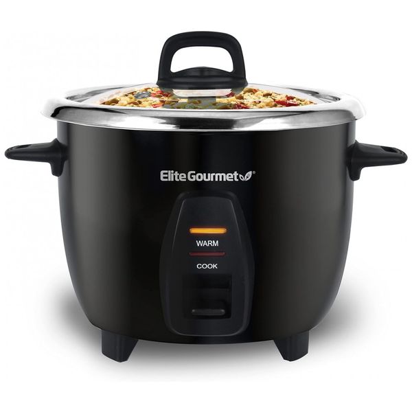 Panela Elétrica de Arroz, 2,3 L, 400W, preta, 110v, ELITE GOURMET ERC 2010B, Preto