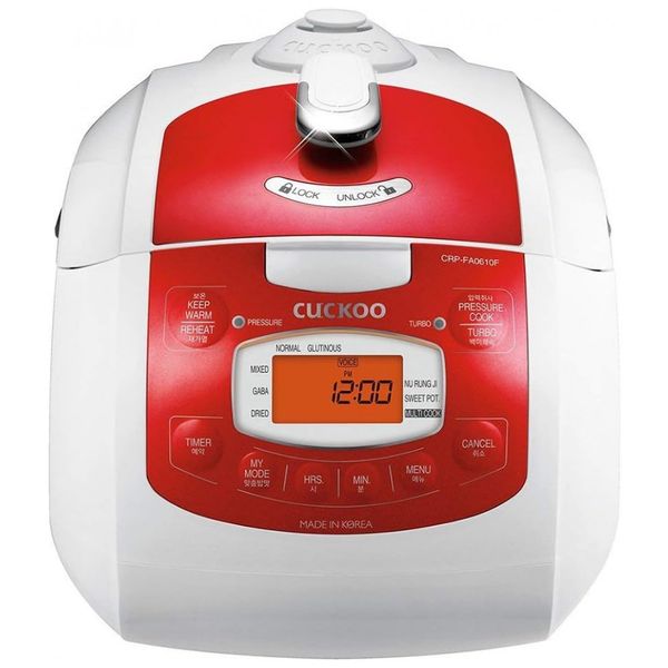 Panela Elétrica de Arroz, 1,4 L, 700 W, 110 V, branca e vermelha, CUCKOO CRP FA0610FR, Vermelho