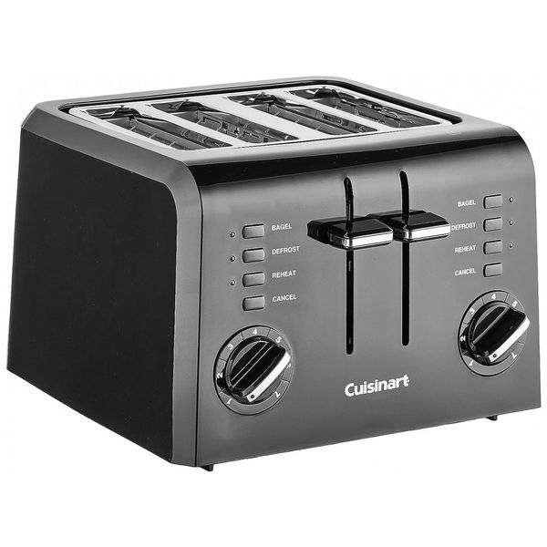 Torradeira, com 4 fatias, 900W, preta, 110v, CUISINART CPT 142BK, Preto